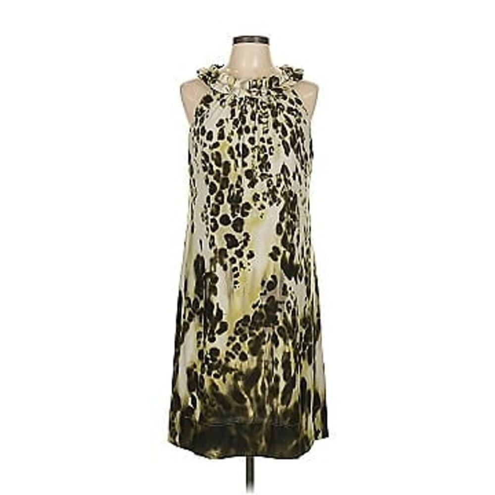 Just Taylor White & Green Halter Top Dress w/ Tie Closure, Size 4
